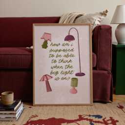 Big Light - Funny Art Print, Lamps, Lamplight, Ambience, Relatable Poster, Colourful, Original Drawing - thumbnail 2