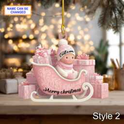 Personalised Baby's First Christmas Ornament Bauble Decoration, Custom Baby Gift, Tree Hanging Keepsake - thumbnail 1