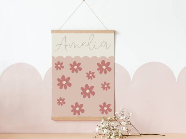 Personalised Flower Name Print For Girls Room, Nursery Or Playroom - Print Only - image 1