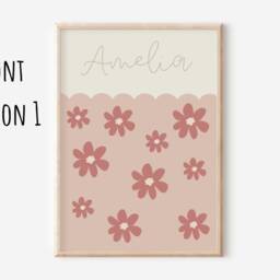 Personalised Flower Name Print For Girls Room, Nursery Or Playroom - Print Only - thumbnail 3