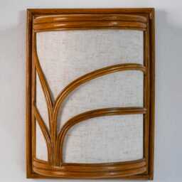 Pair Of Mid-Century Modern Style Rattan Wall Sconce Lamp, Hallways, Living Room Lighting - thumbnail 2