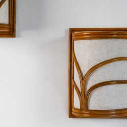 Pair Of Mid-Century Modern Style Rattan Wall Sconce Lamp, Hallways, Living Room Lighting - thumbnail 3