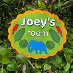 Personalised Jungle Door Sign - Safari Nursery Name Wooden Bedroom Plaque Custom Child's Room Decor Elephant Wall - thumbnail 2