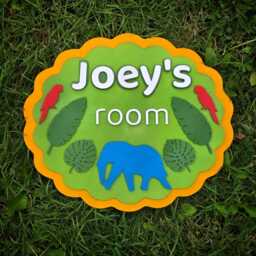 Personalised Jungle Door Sign - Safari Nursery Name Wooden Bedroom Plaque Custom Child's Room Decor Elephant Wall - thumbnail 3
