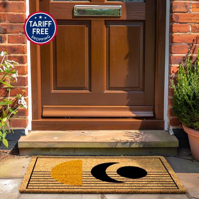Chic Mid Century Modern Custom Door Mat - Retro Welcome For Stylish Home Entryway Mid-Century Rug Housewarming Gift Realtor - image 1