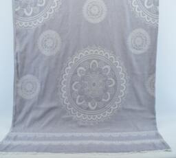 "Light Gray Throw, King Size Blanket, Aztec Bedspread Turkish Blanket, 79""x91" - thumbnail 1
