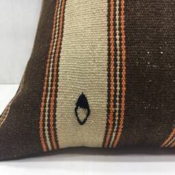 Vintage Kilim Pillow Cover, Bohemian Turkish Handwoven Throw - 20x20 - thumbnail 3