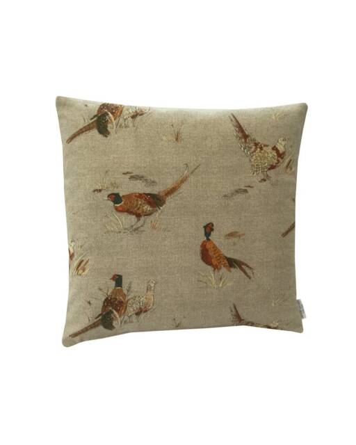 Christmas Gifts Handmade Pheasant Double Sided Linen Cushion Cover Country Home Decor - image 1
