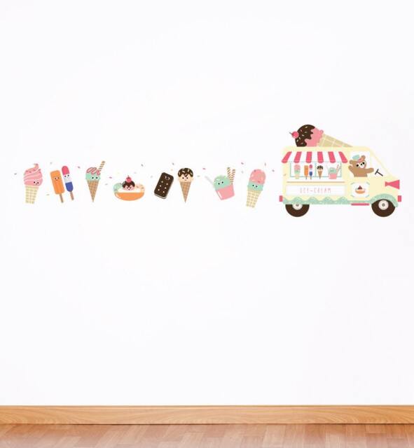 Ice Cream Truck Wall Sticker Decal - Nursery Stickers, Animal Decals, Home Decor, Baby Room, Art, Girl, Boy