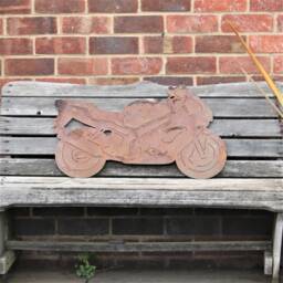 Rusty Metal Kawasaki Ninja Motorcycle Wall Art, Steel Anniversary Gift