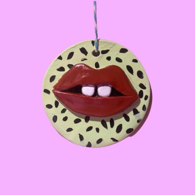 Quirky Big Lips Wall Hanging - image 1