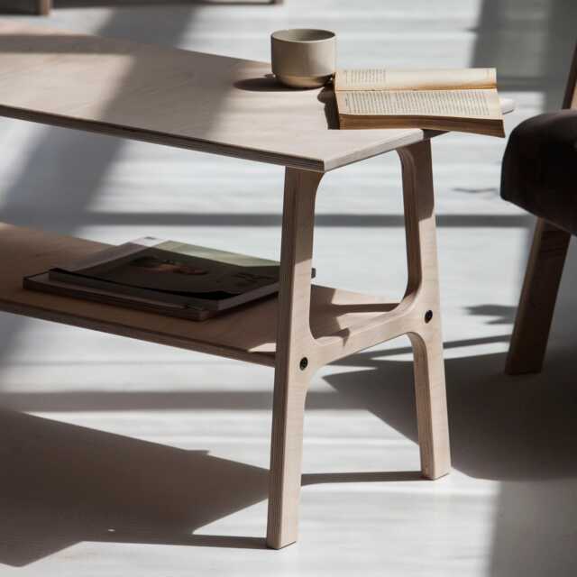 Danish Modern Coffee Table Wooden Square Coffee Table, Mid-Century Vintage Table - image 1