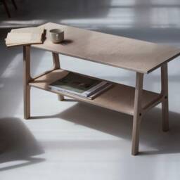 Danish Modern Coffee Table Wooden Square Coffee Table, Mid-Century Vintage Table - thumbnail 3