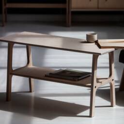 Danish Modern Coffee Table Wooden Square Coffee Table, Mid-Century Vintage Table - thumbnail 2