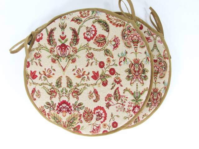 "Set Of 2 Morris Tapestry Bistro/Round/Garden/Kitchen/Patio Seat Pads Available in 3 Sizes 12"" 14"" 16" - image 1