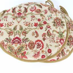 "Set Of 2 Morris Tapestry Bistro/Round/Garden/Kitchen/Patio Seat Pads Available in 3 Sizes 12"" 14"" 16" - thumbnail 2