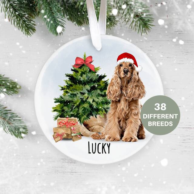 Personalised Cocker Spaniel Christmas Decoration, Ornament, Tree Pet Lover, New Puppy Gift - image 1
