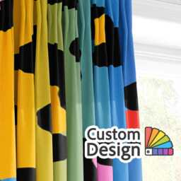 Leopard Multicolour Personalised Blackout Eyelet Curtains Custom Name Bright Rainbow Animal Print Kids Bedroom Playroom Or Home Decor Style - thumbnail 3