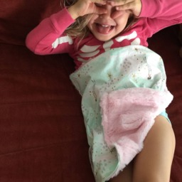 "Ethereal Pastel Mint Green Mermaid & Pink Minky Mini Baby Blanket ""Sharon's Cherie" - thumbnail 3