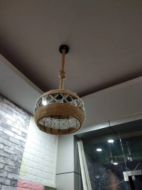 Handmade Hemp Rope Chandelier - image 1