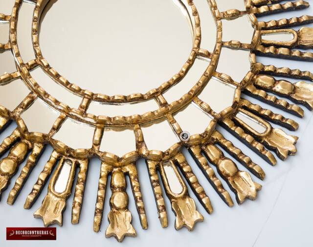Decorative Gold Sunburst Mirror 17.7 - image 1