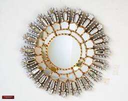 Decorative Gold Sunburst Mirror 17.7