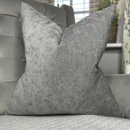 Rothko John Lewis & Partners Fabric, Grey Cushion Cover For Sofa, Chenille Furnishing Fabric , Double Sided Pillow - thumbnail 1