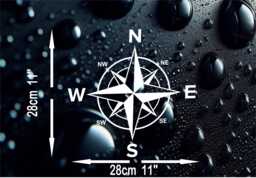 Compass Sticker, Wall Art, Vehicle, Decal, Off Road, Overlanding X 2 - thumbnail 1