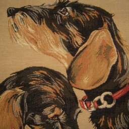 Wirehaired Dachshunds Woven Tapestry Cushion Cover Sham - thumbnail 2