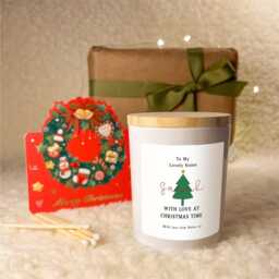 Personalised Sister Christmas Candle Gift Set With Free Xmas Card & Matches, Decor, Soy Wax Candle, Idea - thumbnail 2