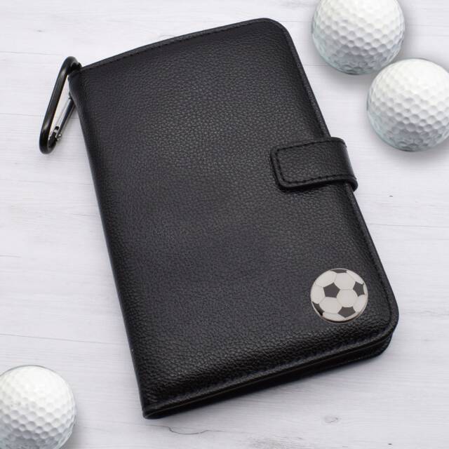 Football Design - Personalised Leatherette Golf Organiser Complete With Divot Repairer, Marker, Tees, Scorecard & Pencils - image 1