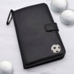 Football Design - Personalised Leatherette Golf Organiser Complete With Divot Repairer, Marker, Tees, Scorecard & Pencils - thumbnail 1