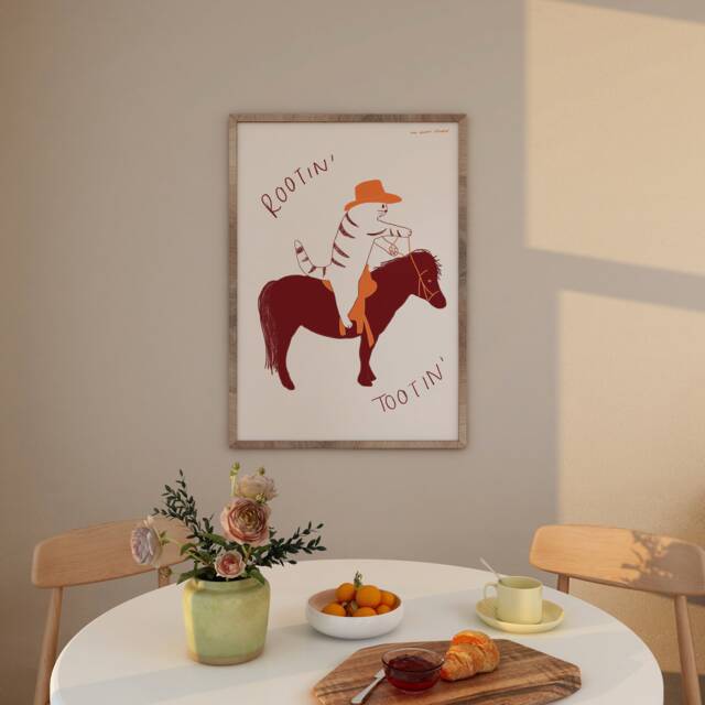 Rootin' Tootin' Catboy Art Print, Vintage Trendy Wall - image 1
