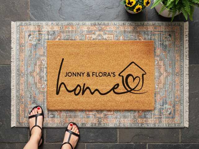 Personalized Front Door Mat - New Home Gift Idea Custom Name Family For Porch Entryway Welcome Doormat - image 1
