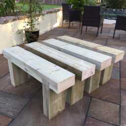 2 Seater Wooden Rustic Garden Bench Sleeper Seat Outdoor Patio L100cm H45cm W20cm Cozy Lounging Furniture For Gardens - thumbnail 4