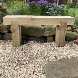 2 Seater Wooden Rustic Garden Bench Sleeper Seat Outdoor Patio L100cm H45cm W20cm Cozy Lounging Furniture For Gardens - thumbnail 2