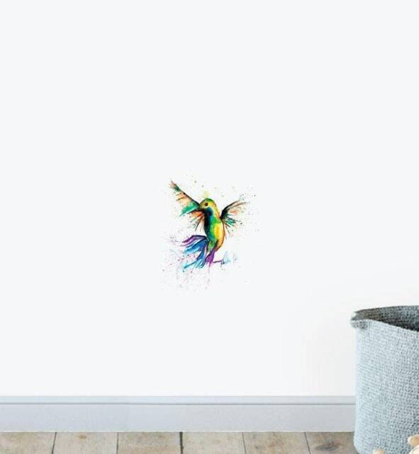 Hummingbird - Ribbons Wall Sticker Decal - Illustration Stickers, Animals Decals, Home Decor, Illustrations