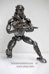Eco-Friendly Recycled Metal Trooper Sculpture, Gift For Nature Lovers, Unique Valentine Gifts Him - thumbnail 1