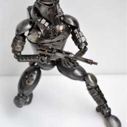 Eco-Friendly Recycled Metal Trooper Sculpture, Gift For Nature Lovers, Unique Valentine Gifts Him - thumbnail 4