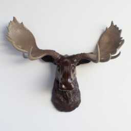 Faux Taxidermy Moose Head Wall Mount - Decor Espresso & Natural M2600 - thumbnail 1