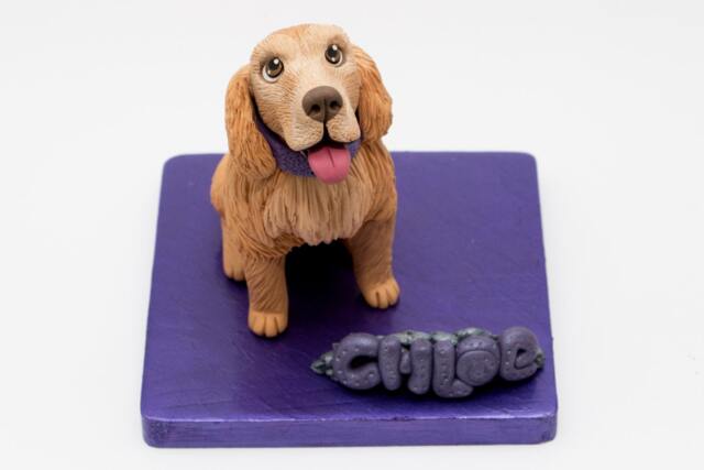 Custom Dog Sculpture Golden Retriever & Cocker Spaniel Keepsake - image 1