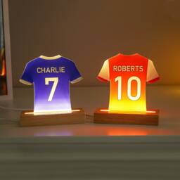 Personalised Led Football Shirt Lamp, Night Light Gift, Baby Gifts From Daddy, Birthday For Kids, Boys Bedroom Nursery - thumbnail 4