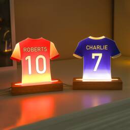 Personalised Led Football Shirt Lamp, Night Light Gift, Baby Gifts From Daddy, Birthday For Kids, Boys Bedroom Nursery
