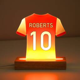 Personalised Led Football Shirt Lamp, Night Light Gift, Baby Gifts From Daddy, Birthday For Kids, Boys Bedroom Nursery - thumbnail 3