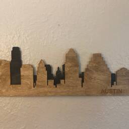 Austin Skyline Wooden Wall Art, Layered Wood Cityscape Sign, Handmade Texas Decor, Modern Rustic Hanging, Gift - thumbnail 2