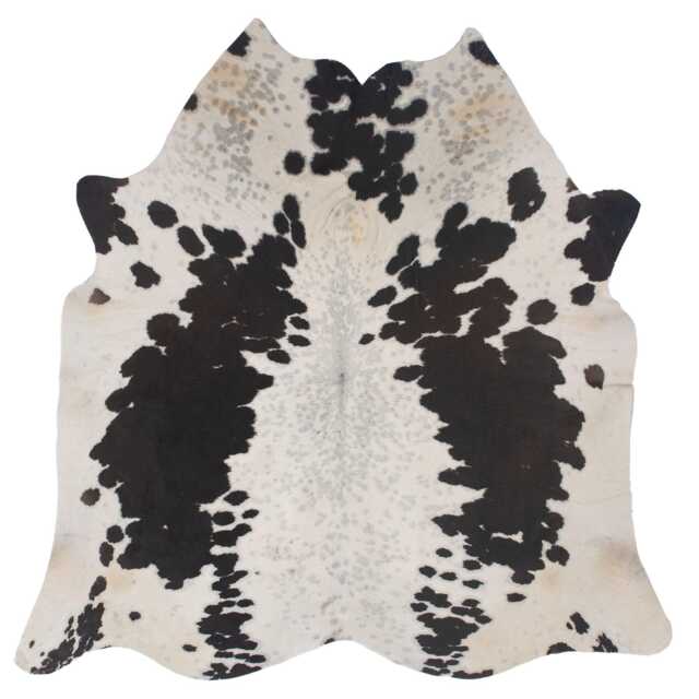 Black & White Cowhide Rug Large Hair-On Leather Accent - 56x58 Inches - image 1