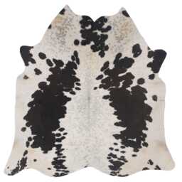 Black & White Cowhide Rug Large Hair-On Leather Accent - 56x58 Inches - thumbnail 1