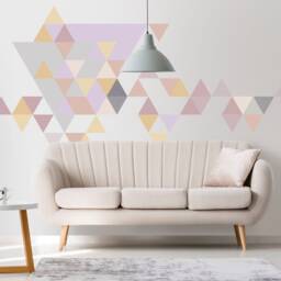 Geometric - Mid Century Triangles Pastel Wall Art Decal Sticker Peel & Stick Skutripastfl - thumbnail 2
