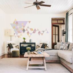 Geometric - Mid Century Triangles Pastel Wall Art Decal Sticker Peel & Stick Skutripastfl - thumbnail 3