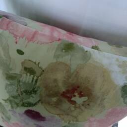 Pear Green & Coral Pillow Cover, Floral Cushion Cover - thumbnail 3
